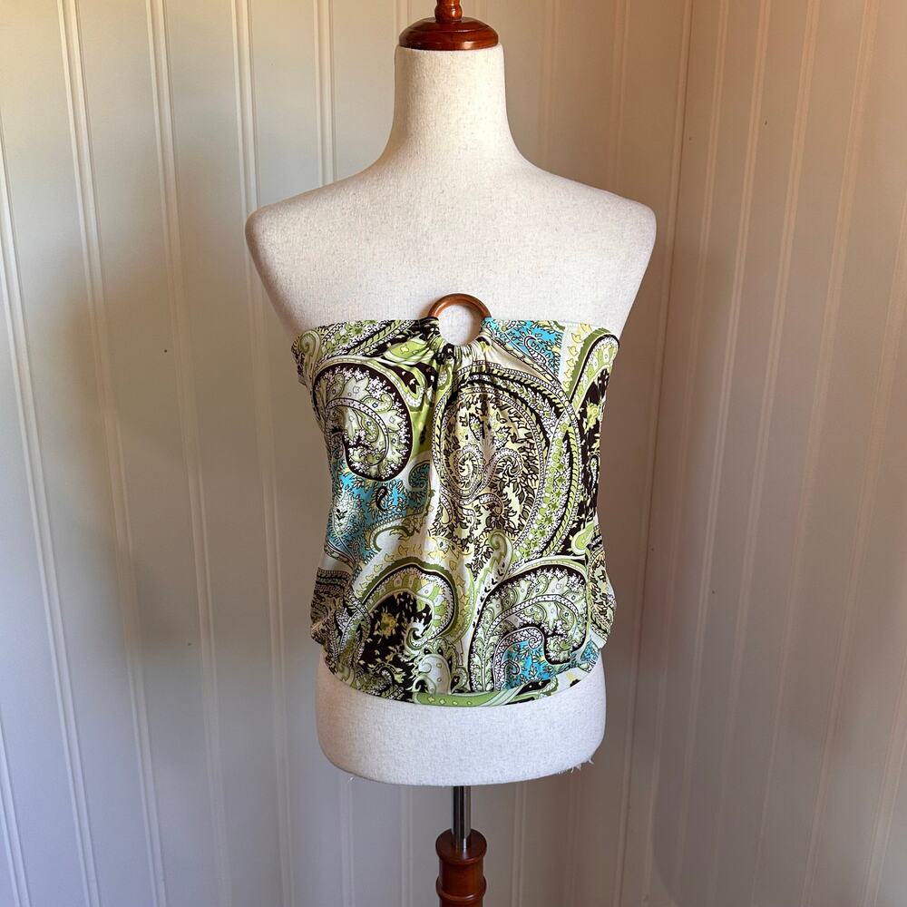Vintage 90s/Y2K Boho Paisley Tube Top M